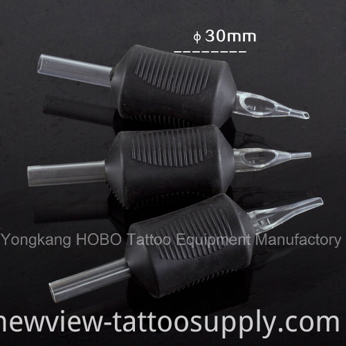 New Silicone Rubber Disposable Tattoo Grips with Black Tips 30mm